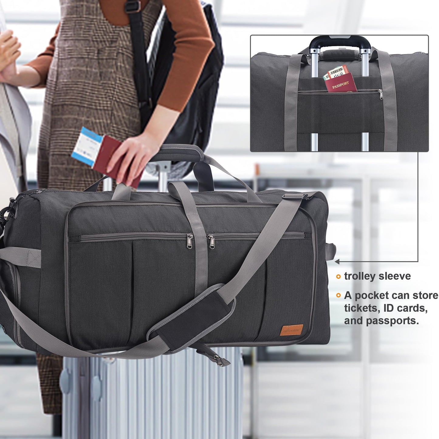 Upeelife Große Reisetasche 125L Herren Damen